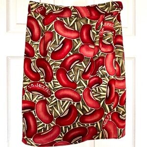 RARE Vintage New Orleans JazzFest Wrap Skirt Red Beans & Rice™ Print Women’ Med